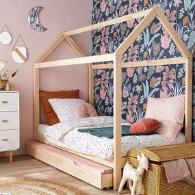 Caban bed in massief dennenhout, Archi