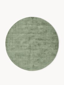 Rond handgeweven viscose vloerkleed Jane