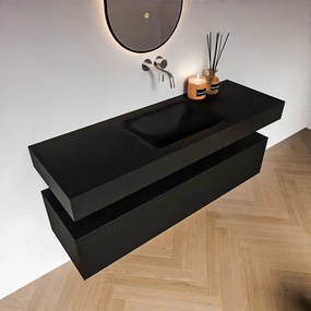 Zaro Alan badmeubel 140cm urban 1 lade met vrijhangende wastafel cloud midden zonder kraangat urban
