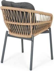 Tuinstoel Rope Grijs-antraciet De Laan Malaga