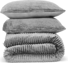 Dekbedovertrek Rib Flanel– 100% zacht materiaal – 200×220 – grijs