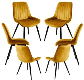 Set 6 Fluwelen Leunstoelen