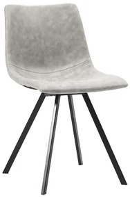 vidaXL Eetkamerstoelen 4 st kunstleer lichtgrijs