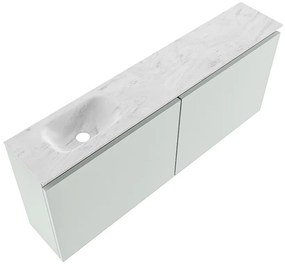 Mondiaz Ture DLux toiletmeubel 120cm greey met wastafel opalo links zonder kraangat