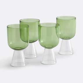 Set van 4 borosilicaat glazen met steel, Tolla