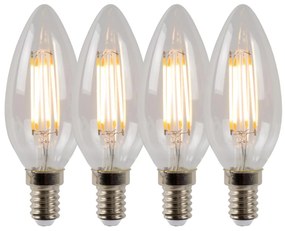 Lucide Bulb dimbare LED lamp 2700K E14 4W 3.5cm transparant - set van 4