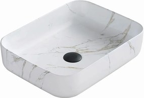 Mexen Carla opbouwwasbak 50 x 39 cm, wit steen - 21555091