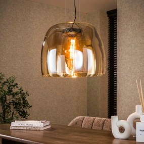 Grote Hanglamp Amberkleurig Glas 48 Cm