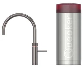 Quooker Fusion Round kokendwaterkraan - draaibare uitloop - Combi+ reservoir - Warm / kokend water - Gun metal 22+FRGME