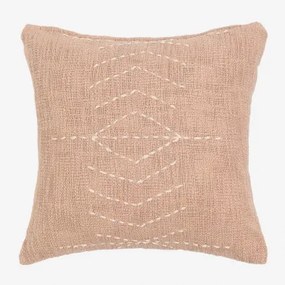 Vierkant Kussen 40x40 Cm Van Ceara-katoen Licht Nude Bruin - Sklum