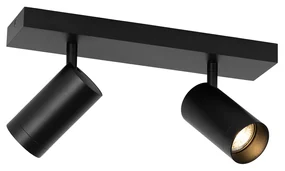 Smart plafondSpot / Opbouwspot / Plafondspot zwart verstelbaar 2-lichts incl. 2 Wifi GU10 50mm - Jeana Luxe Modern GU10 rond Binnenverlichting Lamp