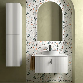 Muebles Raya onderkast ribbelfront 80cm met 1 softclose lade en binnenlade wit mat