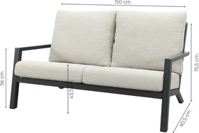 Boston stoel bank (2-zits) loungeset - 3-delig