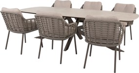 Prado Puglia dining tuinset 240x105xH75 cm 7 delig keramiek terre Taste 4SO