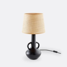 Lamp in keramiek en raffia, Balsa