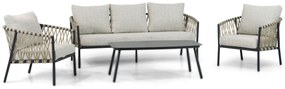 Stoel en Bank Loungeset 5 personen Aluminium/rope Grijs  Lifestyle Garden Furniture Feraro