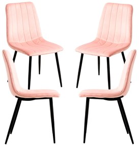 Set 4 Fluwelen Liny Stoelen