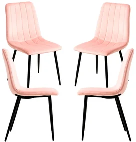 Set 4 Fluwelen Liny Stoelen