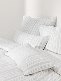 Gewassen linnen dekbedovertrek Telma met strepen