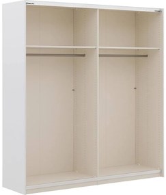 Goossens Kledingkast Easy Storage Sdk, 153 cm breed, 220 cm hoog, 1x 3 paneel glas schuifdeur li en 1x 3 paneel spiegel schuifdeur re