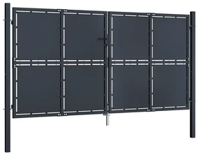 vidaXL Poort 300x125 cm staal antraciet