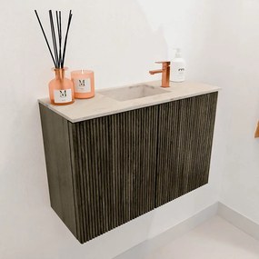 Mondiaz Joya DLux 60cm toiletmeubel shadow met wastafel faye midden 1 kraangat frappe
