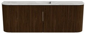 Mondiaz Joya DLux 115cm toiletmeubel ronding links/rechts walnut met wastafel faye midden 1 kraangat glace
