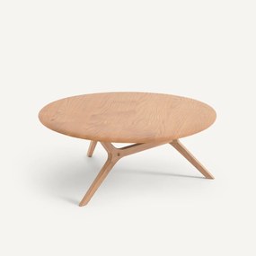 Salontafel van massief eikenhout, diameter 90 cm, MARICIELO