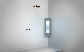 Sunshower Round Plus Small Organic Grey infraroodlamp en UV 33x95x10cm hoekopbouw