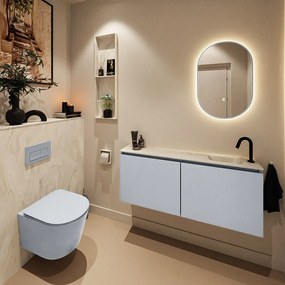 Mondiaz Ture DLux toiletmeubel 120cm clay met wastafel ostra rechts met kraangat