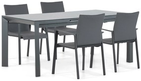 Tuinset 4 personen 180 cm Aluminium/textileen Grijs Lifestyle Garden Furniture Rome/Alicante