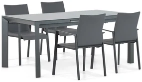 Tuinset 4 personen 180 cm Aluminium/textileen Grijs Lifestyle Garden Furniture Rome/Alicante