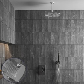 Saniclear Talpa Curved inbouw regendouche met 30cm hoofddouche en plafondarm chroom