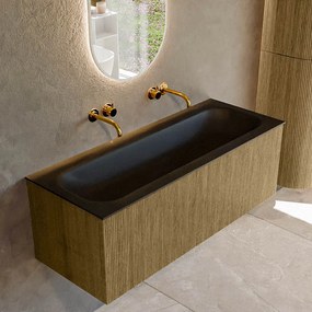 Mondiaz Kurve 120cm badmeubel dusk met 1 lade en wastafel big large midden zonder kraangat urban