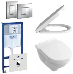Villeroy & Boch O.Novo toiletset - inclusief inbouwreservoir - softclose & quickrelease zitting - bedieningsplaat verticaal/horizontaal chroom 0720001/0729205/0124162/0124182/