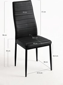 Set 4 Lauter Kunstlederen Stoelen