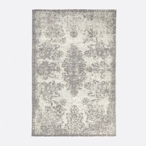 Vintage plat geweven vloerkleed met gebruikt effect, Osca