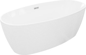 Mexen Lira vrijstaande badkuip patroon 170 x 80 cm, wit, chroom overloop - 52831708000-01