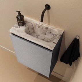 Mondiaz Ture DLux toiletmeubel 40cm plata met wastafel glace rechts zonder kraangat