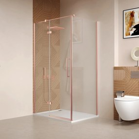 Saniclear Pure douchecabine 80x100cm geborsteld koper