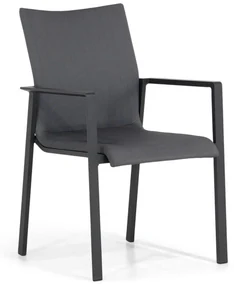 Tuinstoel stapelbaar Aluminium/textileen Grijs-antraciet Lifestyle Garden Furniture Rome  antraciet