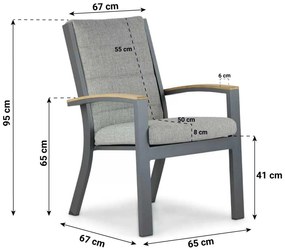 Tuinstoel stapelbaar Aluminium Grijs-antraciet Osmen Midura