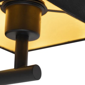 Wandlamp zwart met USB en vierkante zwarte kap - Combi 1 Modern E27 Binnenverlichting Lamp