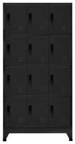 vidaXL Lockerkast 90x45x180 cm staal zwart