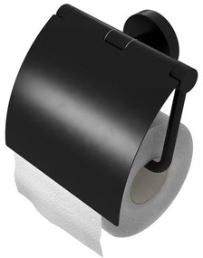 Geesa Nemox Toiletrolhouder met klep Zwart 916508-06