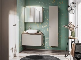 Comad Santa Fe badkamermeubel 80cm met witte waskom taupe eiken