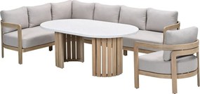 Garden Impressions Sirocco lounge dining set 4-delig links - acacia - grey sand