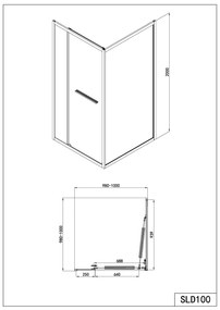 Badstuber Tono douchecabine met schuifdeur 100x100cm chroom
