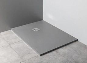 Gelco Mitia rechthoekige douchebak stone-look 140x100cm grijs