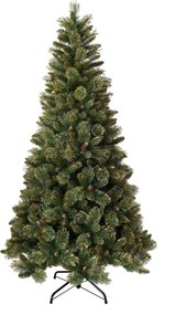 Shimmery Golden Bristle kunstkerstboom - 228 cm - Groen met goud - Diameter 122 cm - 1059 tips - Met glitters - Metalen voet
